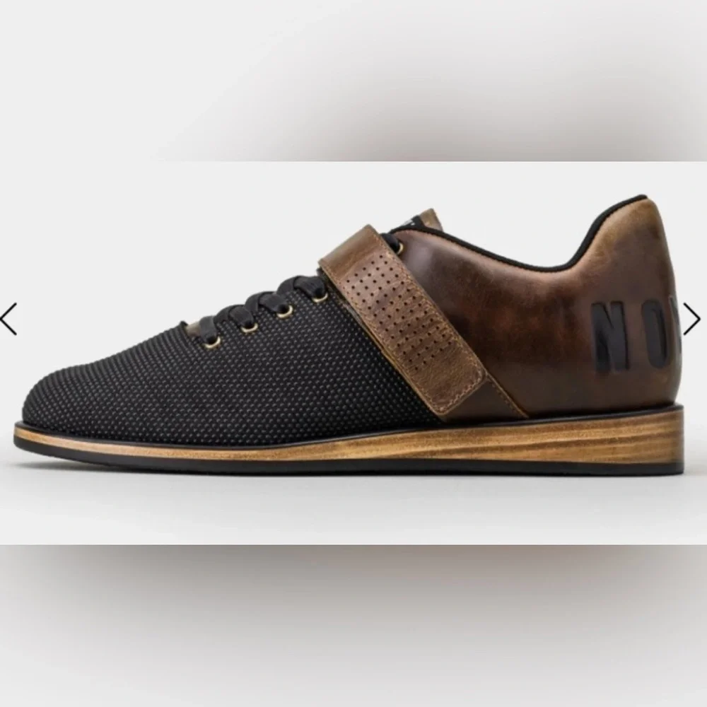 NOBULL lifter shoes NWT NEW black brown coffee leather sz 5 woman 3.5 3 1/2 men